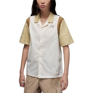 Nike - Jordan Women’s Cream and Brown Casual Button Down Shirt - XS